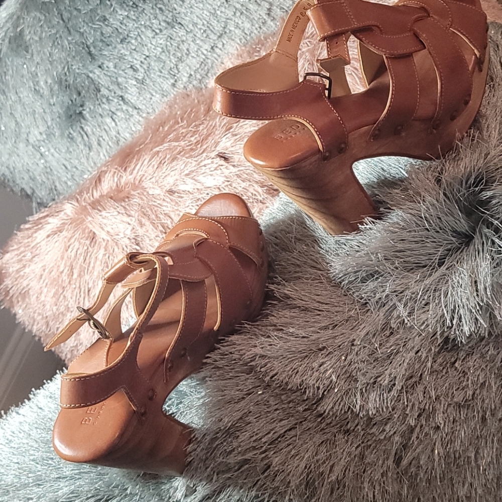 New *Bed Stu* leather wrapped platform sandal